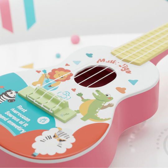 Chitară Pentru Copii 4 Corzi Ukulele Design Animal 40 Cm Roz