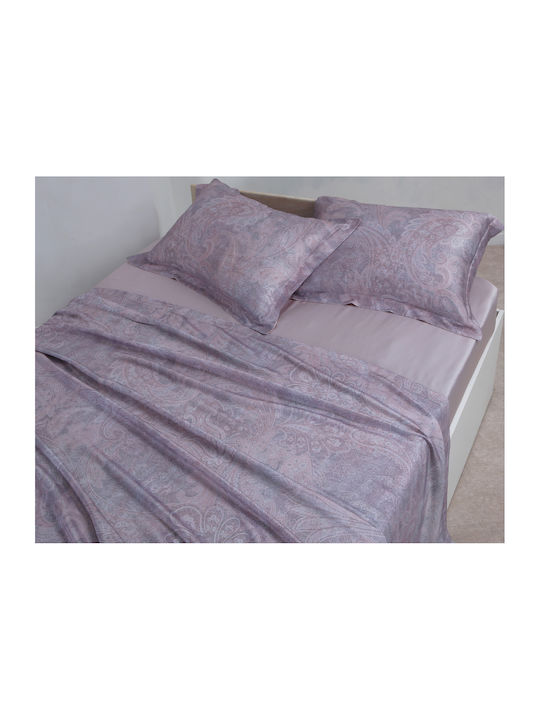 Silk Fashion Bed Sheet Set With 2 Pillowcases Super King Size With Rubber Hugger 160x200+40cm Silva 3 Pieces