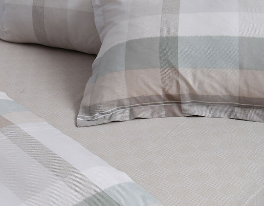 Silk Fashion Super-Double Bed Sheet Set With 2 Pillowcases With Rubber Hugger 160x200+35cm Cotton (3 Pieces)