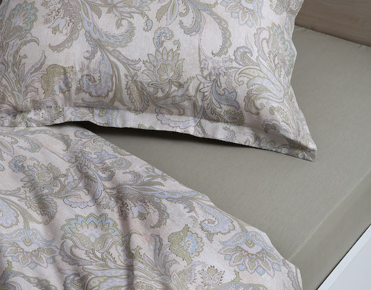 Silk Fashion Super-Double Bed Sheet Set With 2 Pillowcases With Rubber Hugger 160x200+35cm Nobilis (3 Pieces)