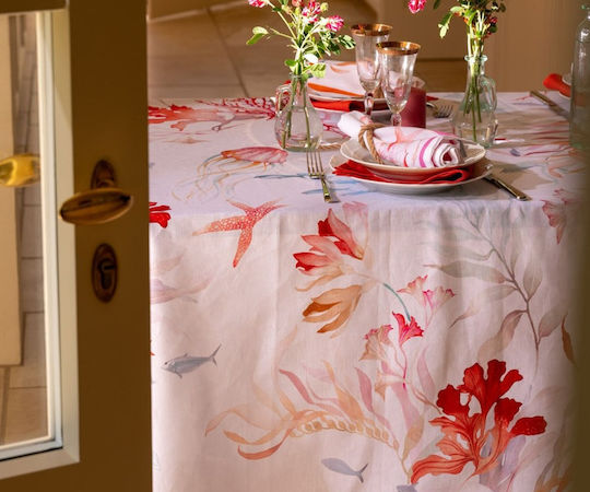 Tessitura Toscana Telerie Τραπεζομάντηλο Λινό Linen Tablecloth Ondiva Λευκό 85x85εκ.