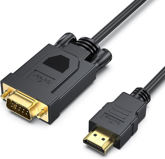HDMI мъжки - VGA мъжки 1.8m Черен