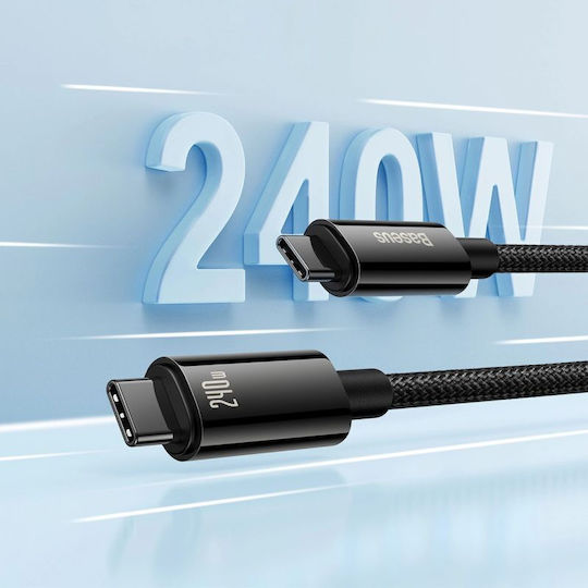 Baseus Cawj040101 USB-C USB-C кабел 240W 480Mb/s 2m Черен Сив Сив Сребрист