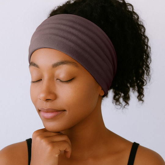 Crossed Headband Hair In Brown Soft Solid Cotton