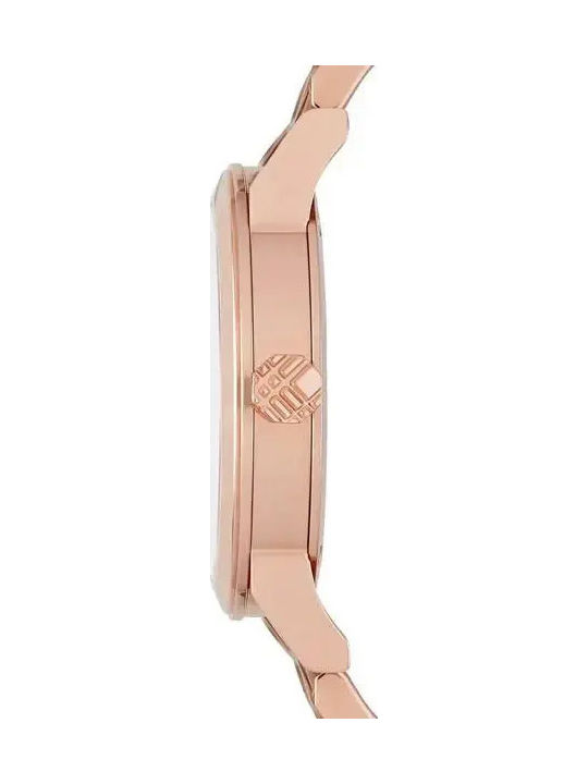 Burberry Дамски Часовник 34mm Кварцов с Розово Злато Метална Верижка