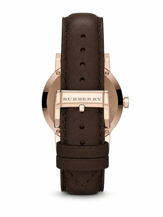 Burberry Ceas bărbătesc 38mm cu baterie și curea din piele neagră
