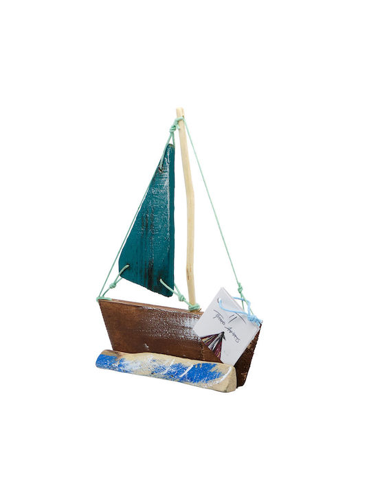 Piteros Small Wooden Tabletop Decor Ship Colored Wooden Canvas Min2 Light Green 12x12x3/100g