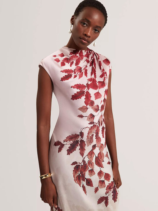 Summer Midi Satin Drape Pink/ Gold