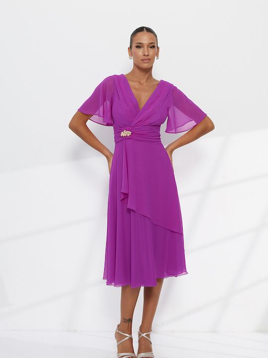 Summer Midi Dress for Wedding / Christening Satin Muslin A2833_0300