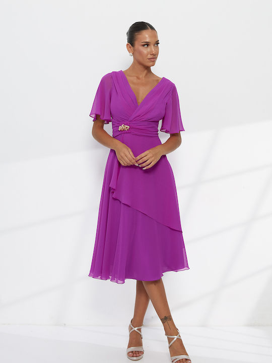 Summer Midi Dress for Wedding / Christening Satin Muslin A2833_0300
