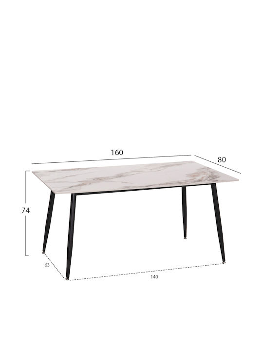 Τραπεζαρία Detton με 4 Καρέκλες 160x80εκ.