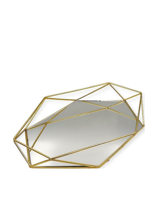Wedding Tray Made of Metallic with Mirror Gold