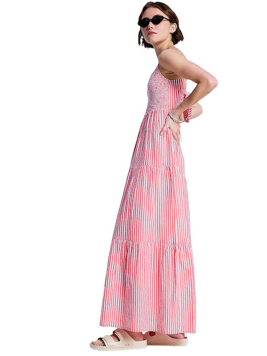 Glow Summer Maxi T-Shirt Dress with Ruffles Tropical Glow