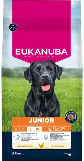 Eukanuba 15kg Ξηρά Τροφή για Κουτάβια Μεγαλόσωμων Φυλών με Κοτόπουλο