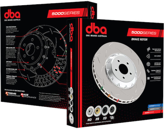 Dba Dba57890.1s Brake Disc 5000 Series T3 Slotted 2-Piece High Carbon Performance Rotor Ring