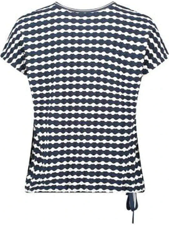 Women's Crop Top Short Sleeve with V-Neckline Striped