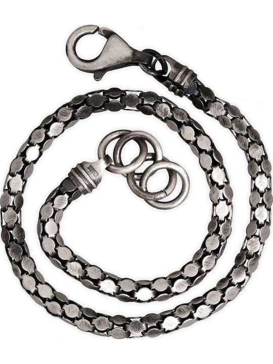 Men's Bracelet Chain Discs Handmade Silver 925 18cm