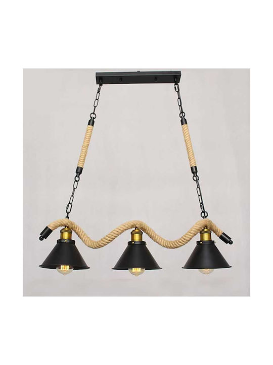 Boho Hanging Light with Rope for E14 Socket 74x95cm