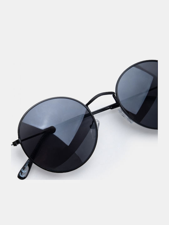 Luigi Unisex Sunglasses With Black Metallic Frame And Black Lens 4924101