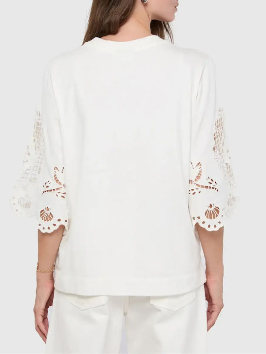 Women's Floral White T-shirt