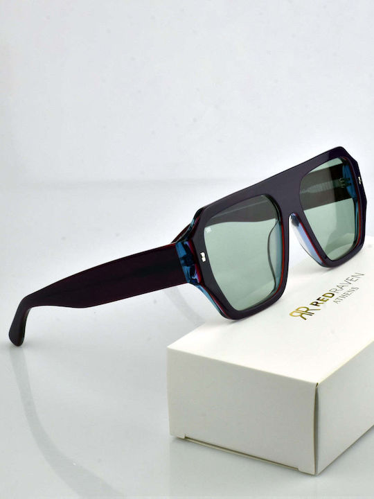 Red Raven Margot Unisex Ochelari de Soare cu Ramă din Plastic Violet Verde Polarizați