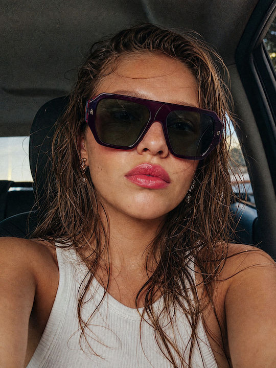 Red Raven Margot Unisex Ochelari de Soare cu Ramă din Plastic Violet Verde Polarizați