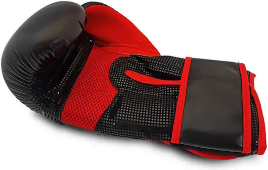 Olympus Sport 401017.10oz.Red.Black Boxing Gloves from Synthetic Leather for Competition Red