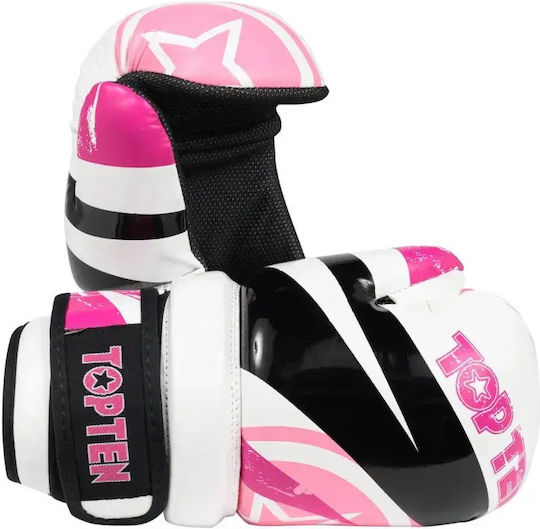 Top Ten Pointfighter 21659.XS.Blue.White Leather Boxing Gloves for Competition