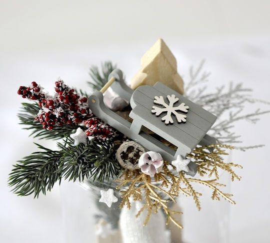 dpCraft Weihnachtskranz Dekoratives Zweigstelle Länge 11cm 6 Stück Rot