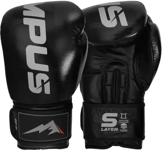Olympus Sport 401035V.10oz.Black Boxing Gloves Leather for Competition Black
