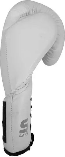 Olympus Sport 401035L.8oz.White Boxing Gloves Leather For Competition White