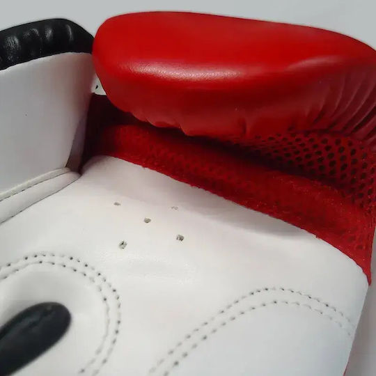 Olympus Sport Gear 400163 10oz Red Black White Boxing Gloves from Synthetic Leather for Competition Red