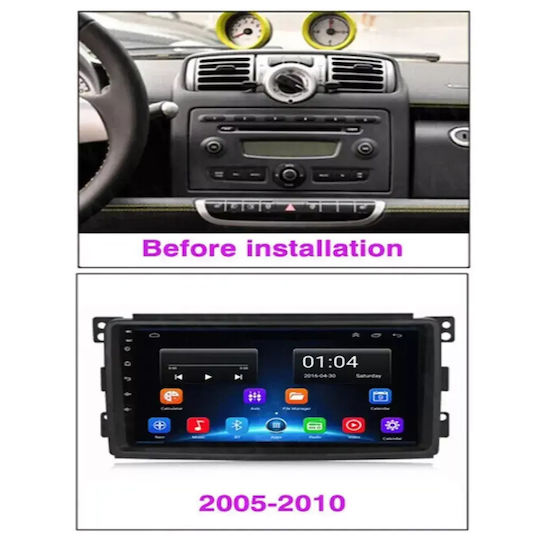 Hyper Автомобилна Аудио Система за Smart ForTwo 2010 (Bluetooth/USB/Вграден Wi-Fi/GPS/Apple CarPlay/Android Auto) с Touch Screen 9"