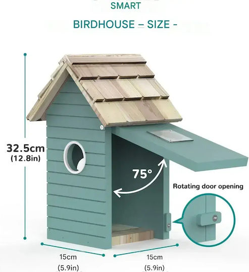 Smart Vogelhaus Kamera Regenbean Blau