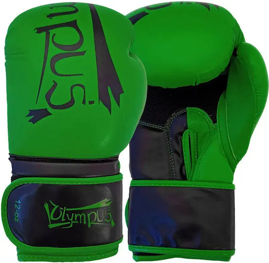 Olympus Sport 401017.10oz.Black.Gray Boxing Gloves from Synthetic Leather for Competition Black