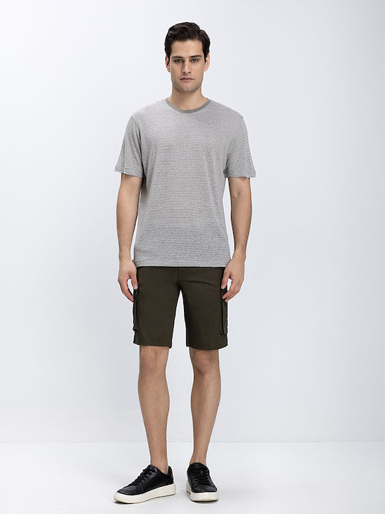 Vardas Kurzarm T-Shirt Beige Gestreift