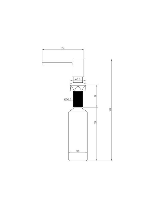 Helika Metallic Silver Dispenser 350ml