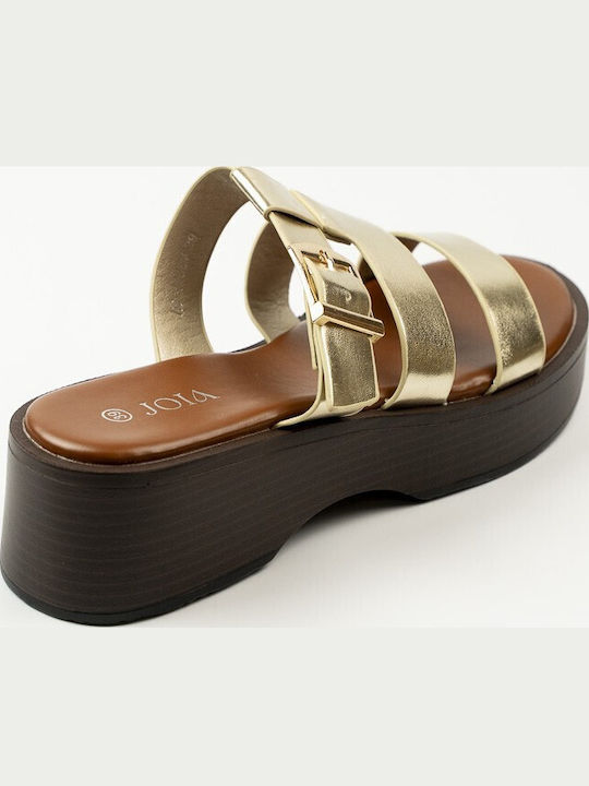 Women's Flat Sandals Flatforms Gold