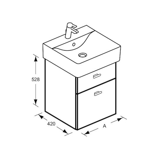 Ideal Standard Плот Без Мивка Ш55xД42xВ53cm Кафяв Мат