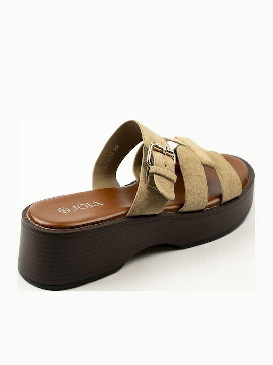 Women's Flat Sandals Flatforms Beige