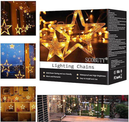 Christmas Waterproof Illuminated Plastic Star Warm White