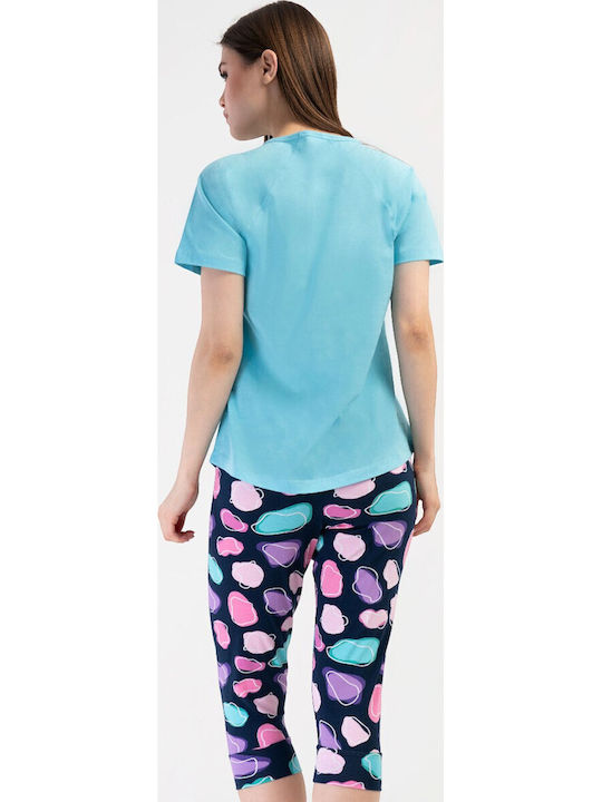 Vienetta Secret Summer Women's Pyjama Set Light Blue