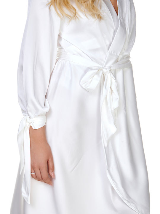 Comfort Καλοκαιρινή Νυφική Γυναικεία Ρόμπα Λευκό Bride