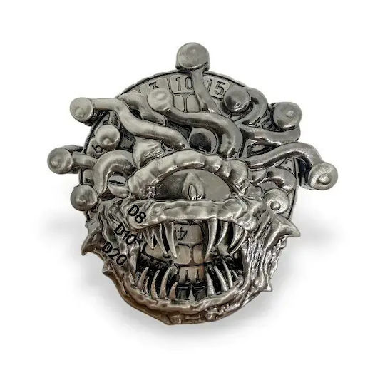 Suegao 7-in-1 3d Metal Beholder Dice D4-d20 Tabletop Rpg Metallic Silver