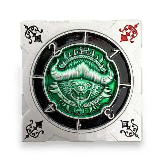 Suegao 7-in-1 Metallic Cube Spinner Dice D4-d20 Tabletop Rpg Silver Green