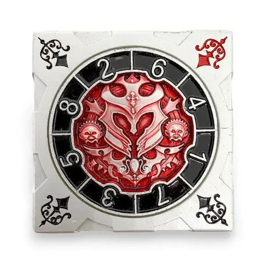 Suegao 7-in-1 Metallischer Würfel-Spinner Würfel D4-D20 Tischrollenspiele Silber Rot