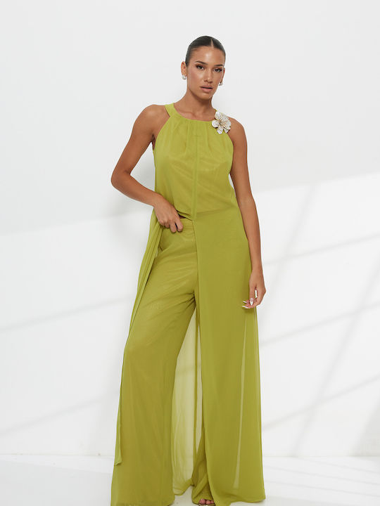 Women's Airy Set with Trousers in Loose Fit Floral