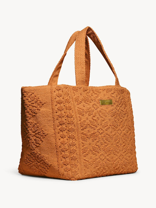 Fabric Women's Tote Handbag Orange