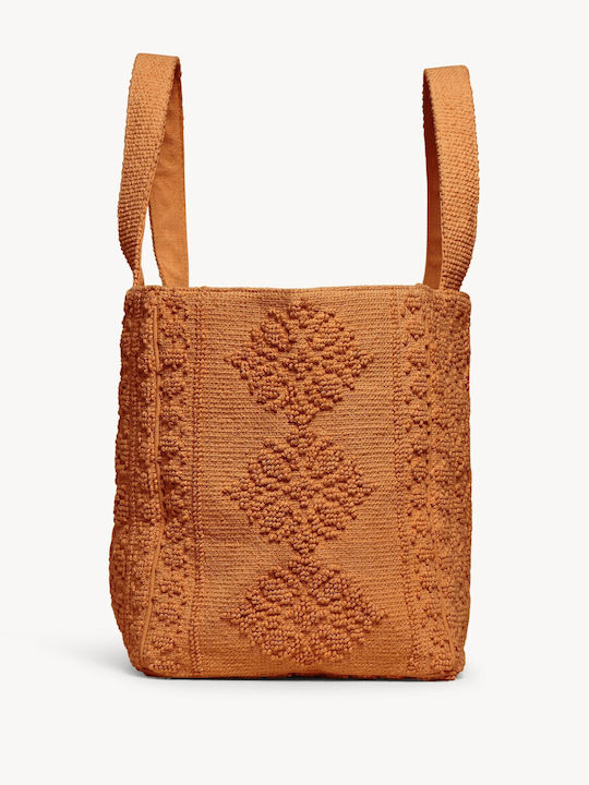 Fabric Women's Tote Handbag Orange