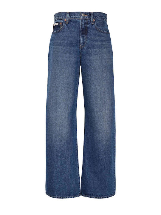 Γυναικείο Jean Παντελόνι Mid Rise σε Wide Γραμμή